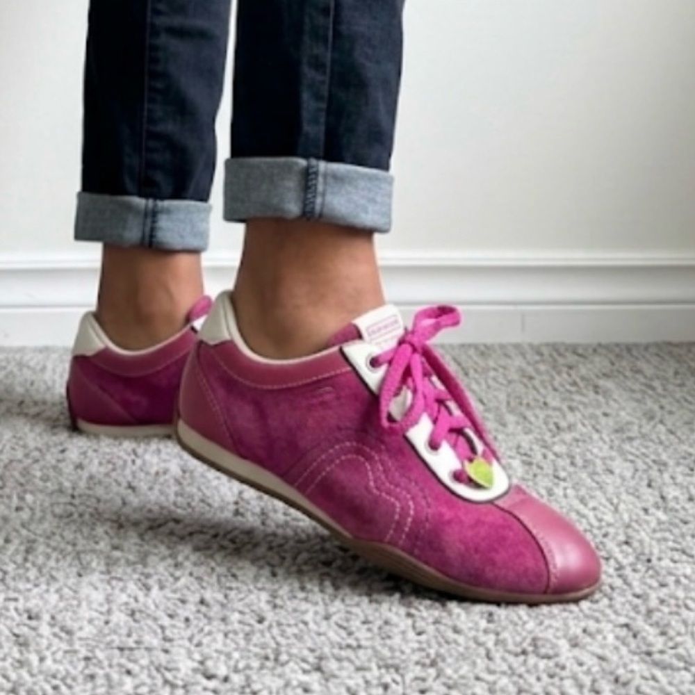 Coach Vintage Pink Suede Lace-Up Sneakers size 8.5